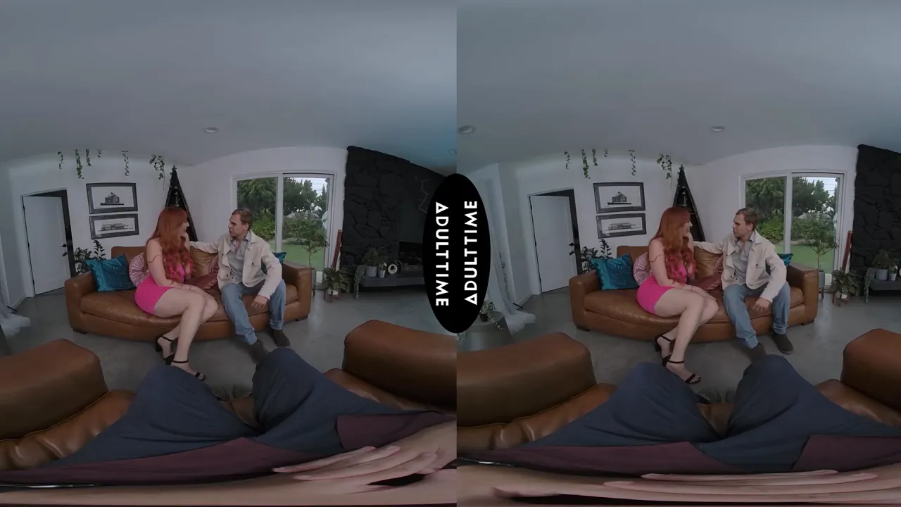 Husband watches as his redheaded MILF wife cheats on him with the neighbor in reverse