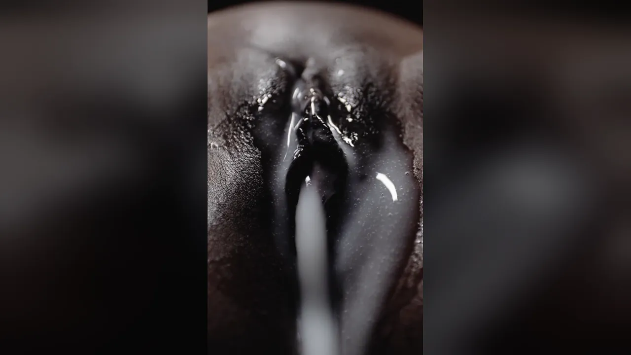 Ebony brunette Zaawaadi gets her big belly inflated before hardcore interracial creampie