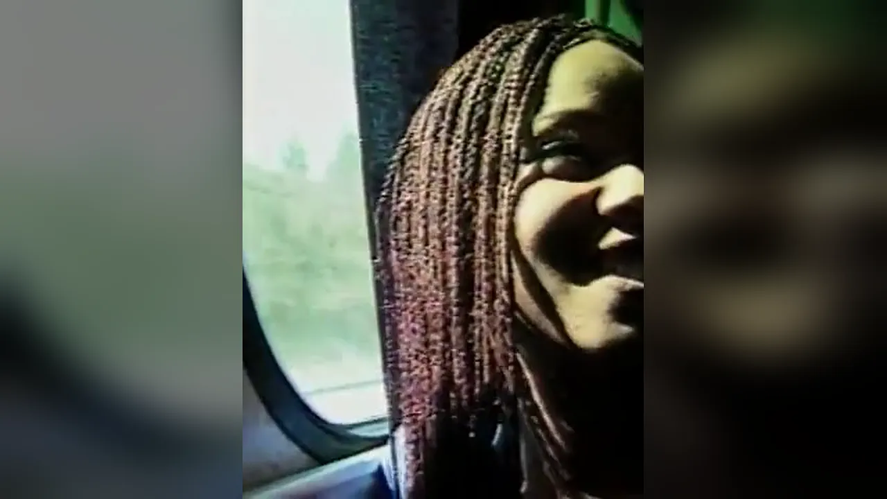 Ebony slut gets fucked hard on the bus and blows him before a facial