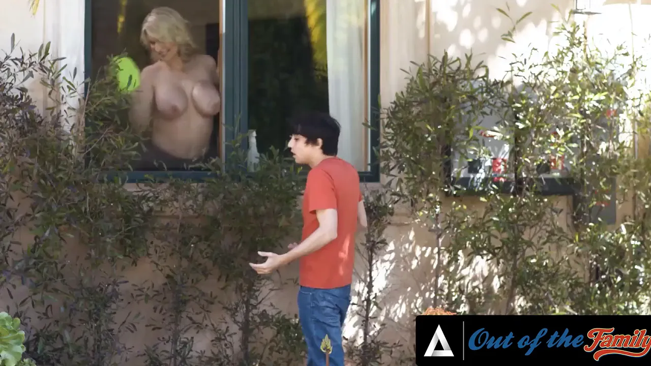 MILF stepmom ignores her stepson's voyeurism and lets him fuck her in a roleplay