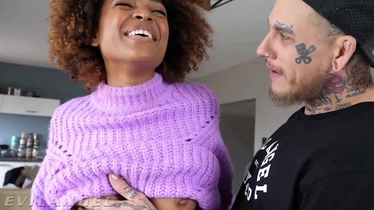 Ebony beauty gives sloppy interracial anal and blowjob