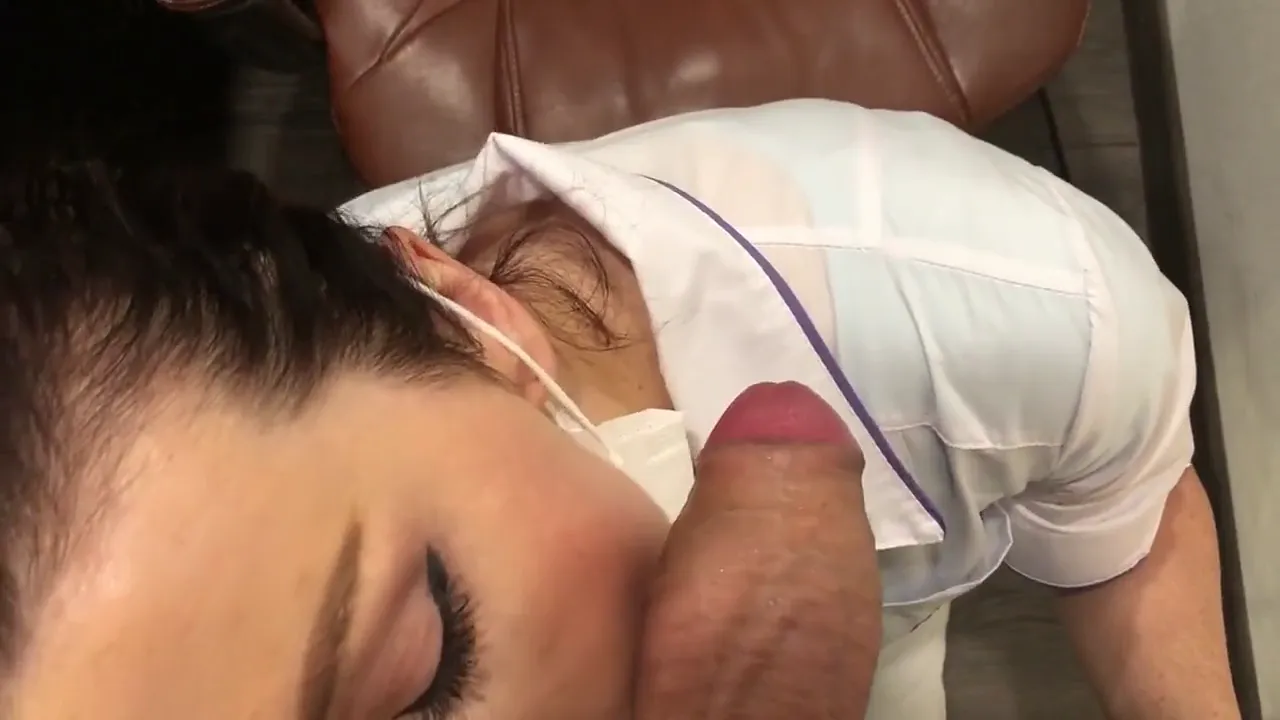 Nurse Luna Roulette gives a POV blowjob and handjob at work