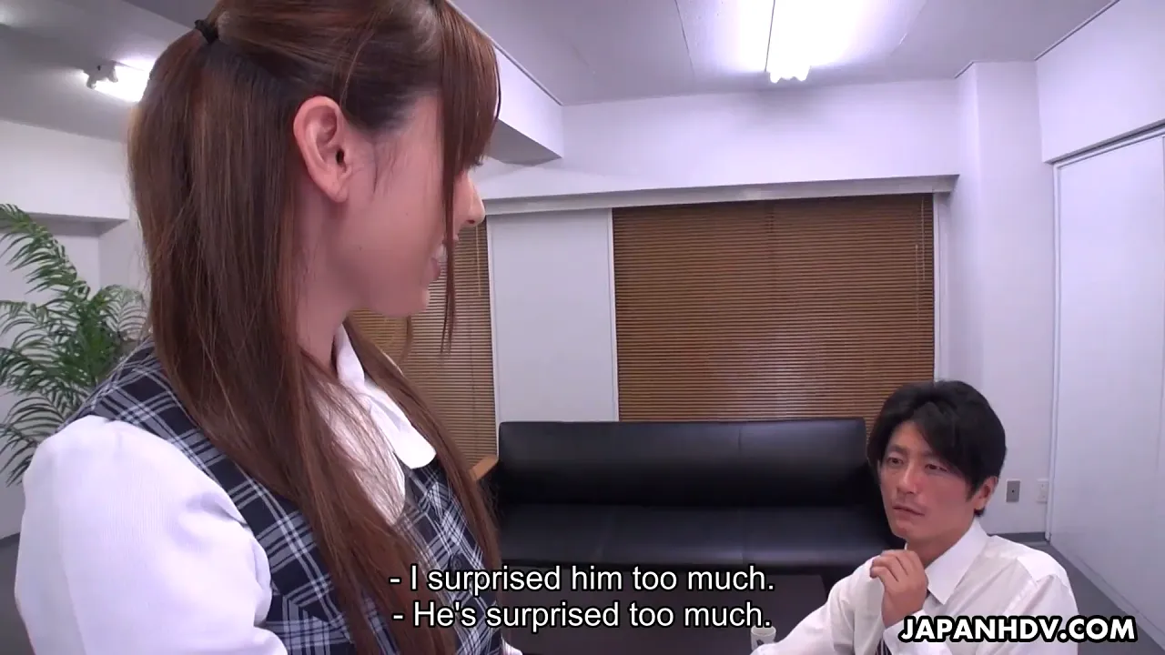 Japanese office lady Yui Hatano has naughty uncensored sex in a mini skirt