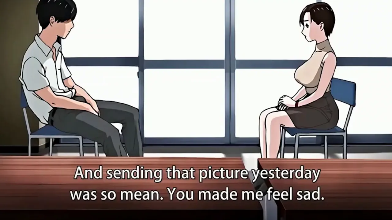 Hentai animation of a busty MILF teacher fucked and creampied by her pervy student in the