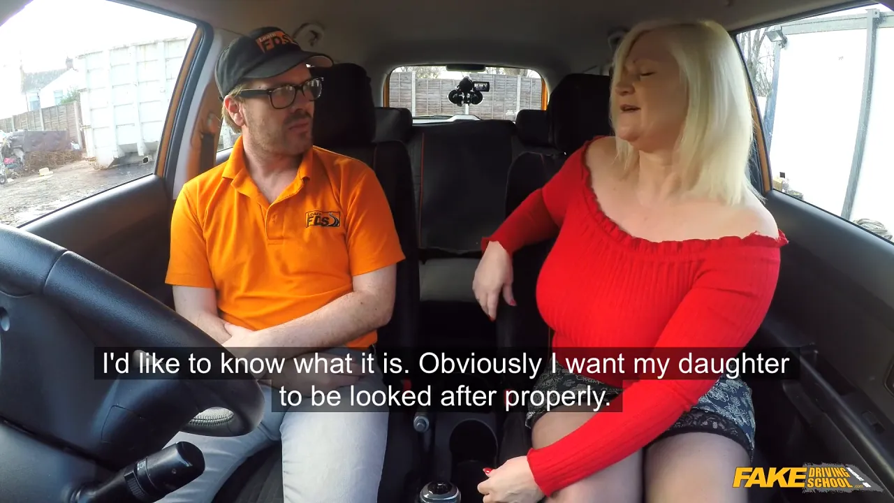 Fake Driving School - Blonde GILF with huge boobs has sex with her daughters driving instructor