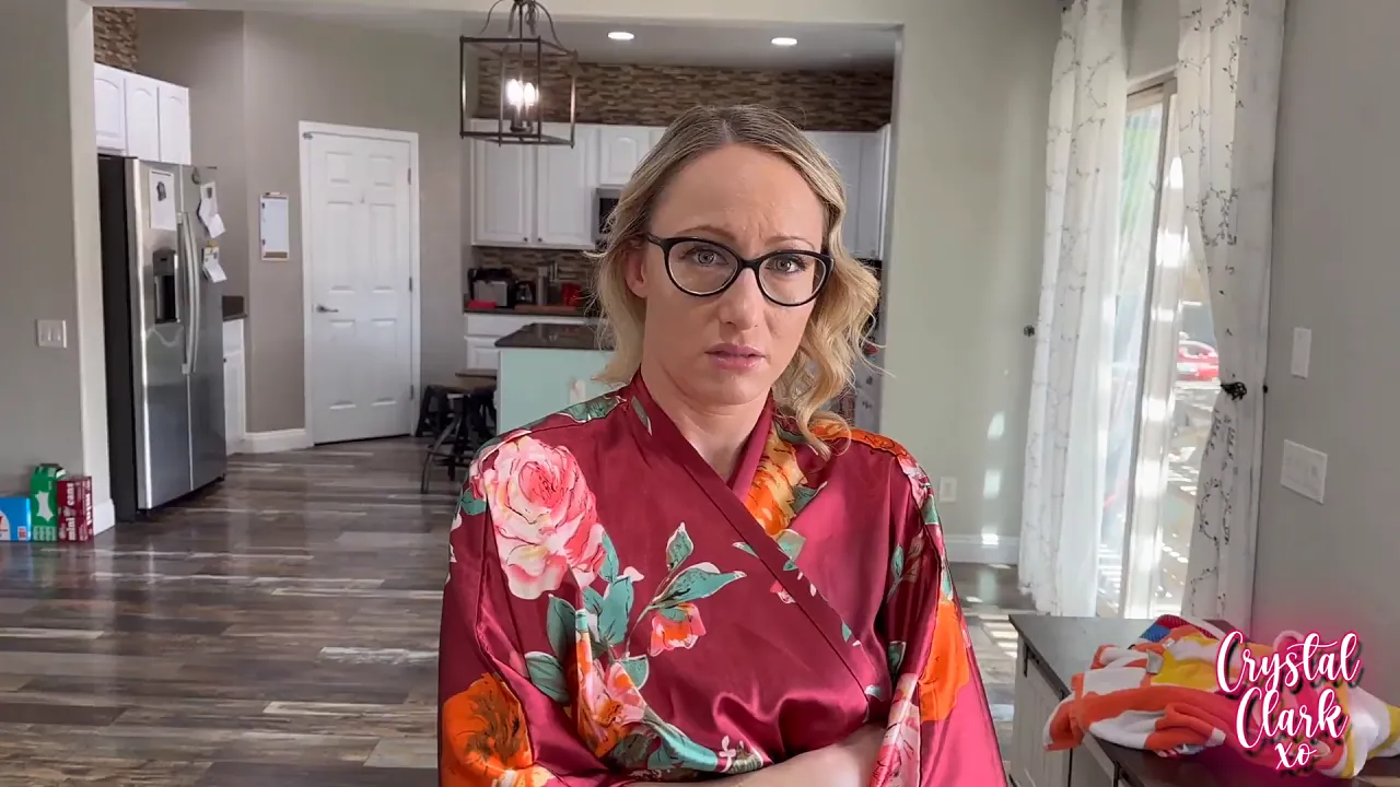 Crystal Clark gets caught skinny dipping by Oliver Faze, then has sex in the garden
