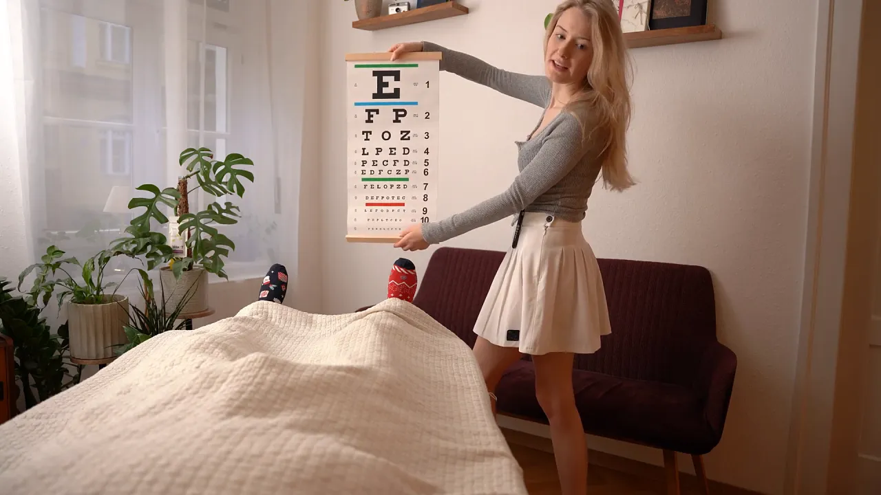 Blonde babe plays nurse in full body examination ASMR roleplay