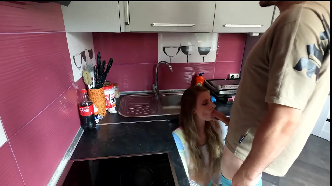 Russian MILF Miss Driada gets a hardcore blowjob from her lover while her husband is away