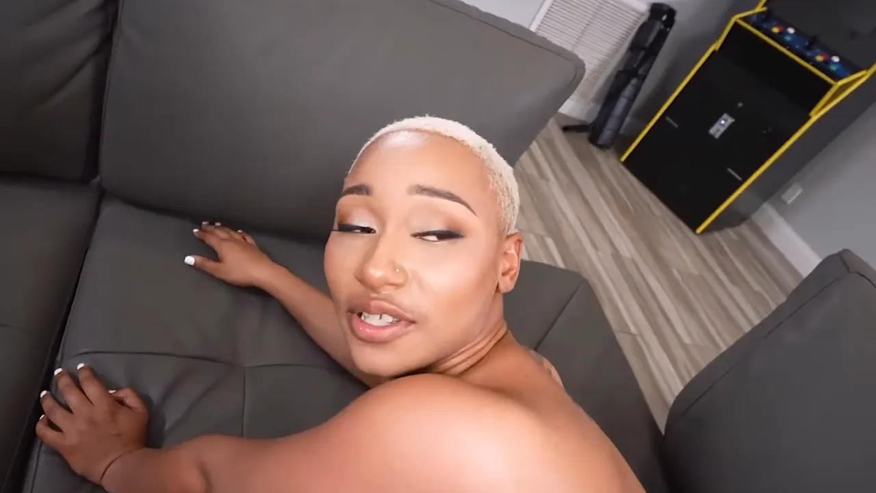 Daphne, the curvy black MILF, rides a thick BBC in doggystyle position