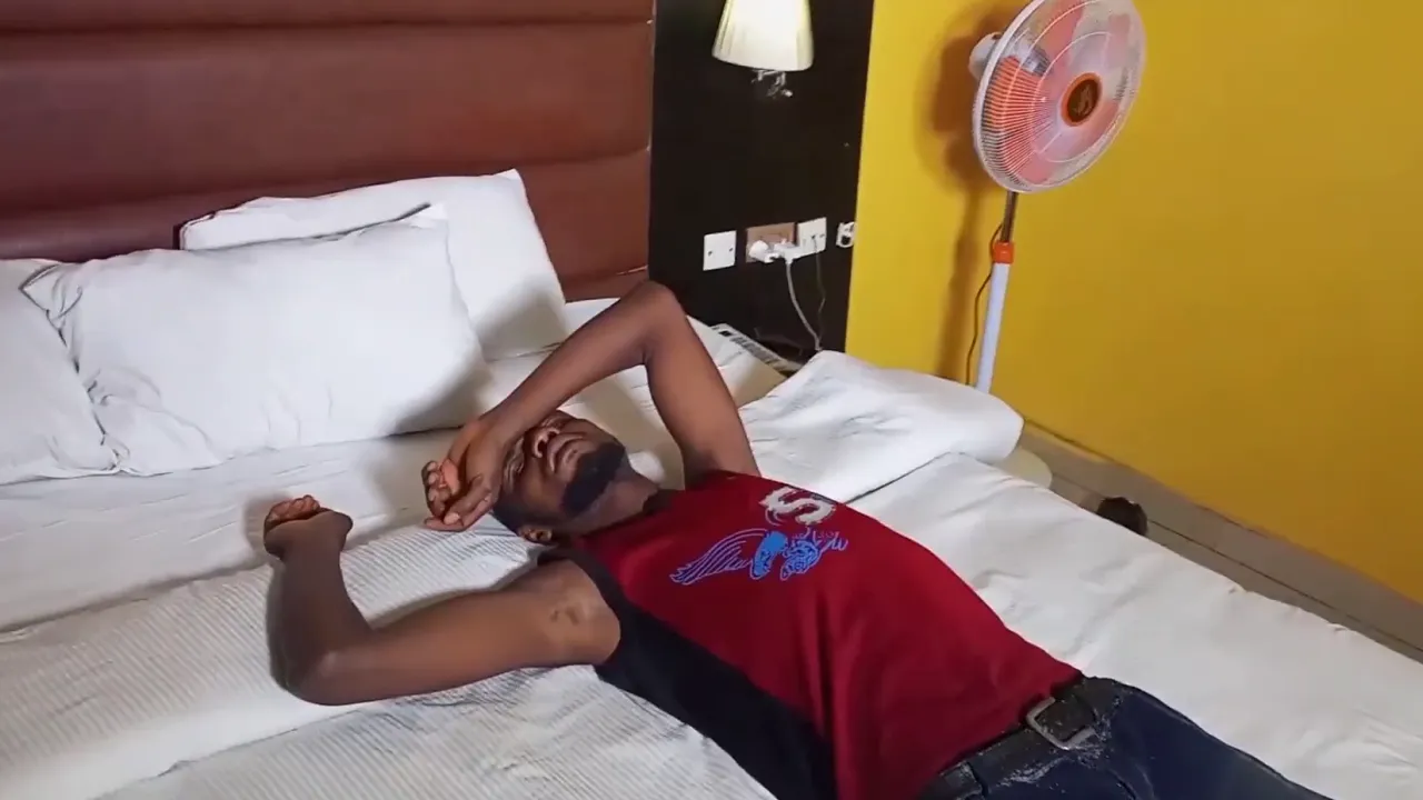 Ebony goddess has wild sex with black guy in his room