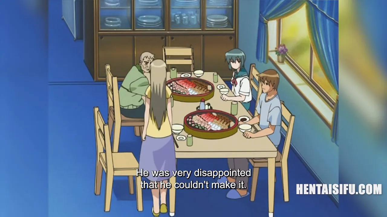 Housewife watches anime hentai with subtitles then masturbates