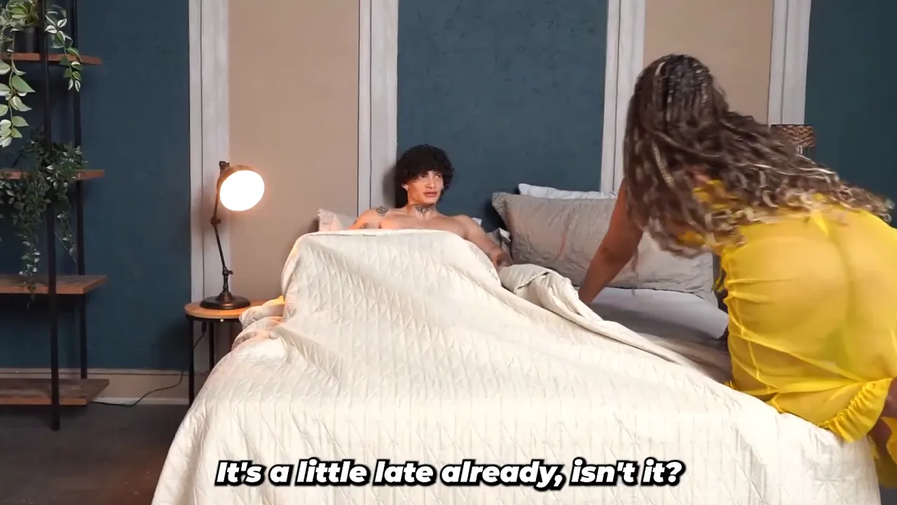 MILF seduces her stepson for a hot fuck in bed