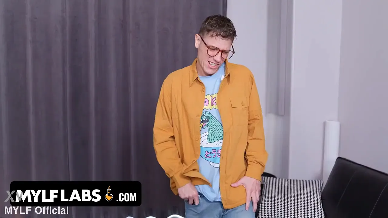 Blonde MILF teacher teaches nerd about oral sex, doggystyle and more