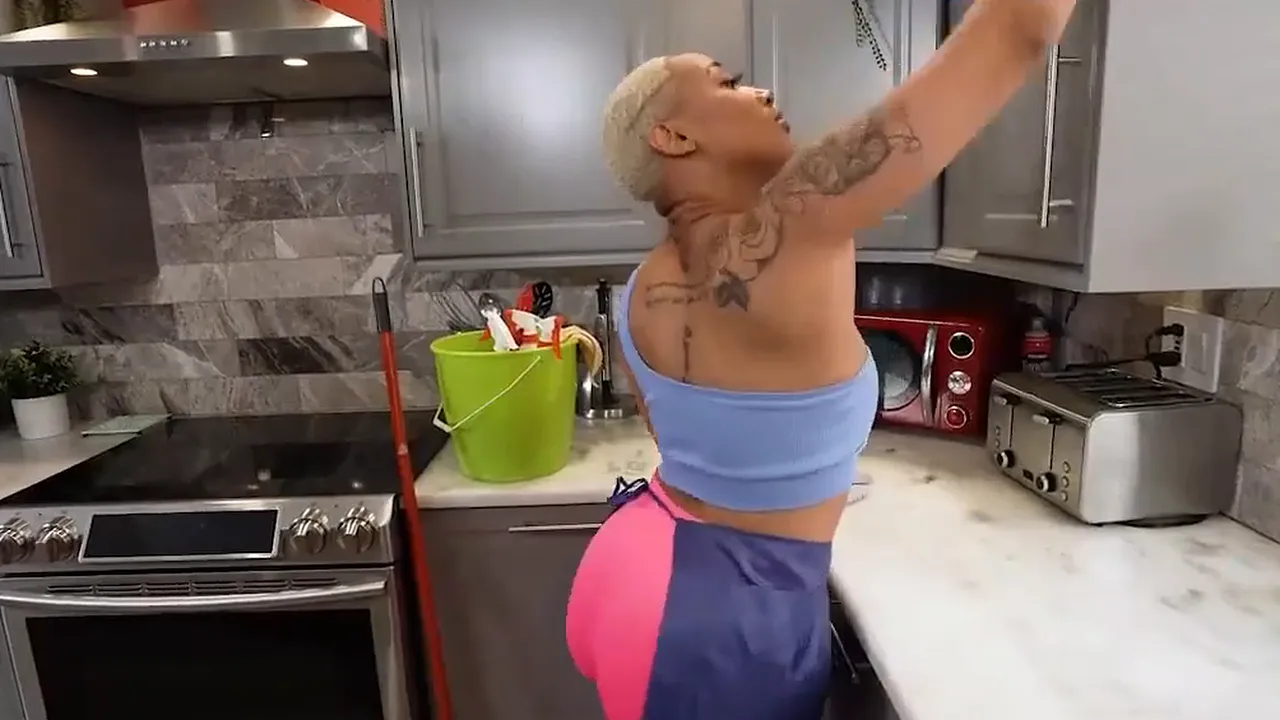 Ebony cleaning lady sucks and fucks her boss's big cock for extra cash