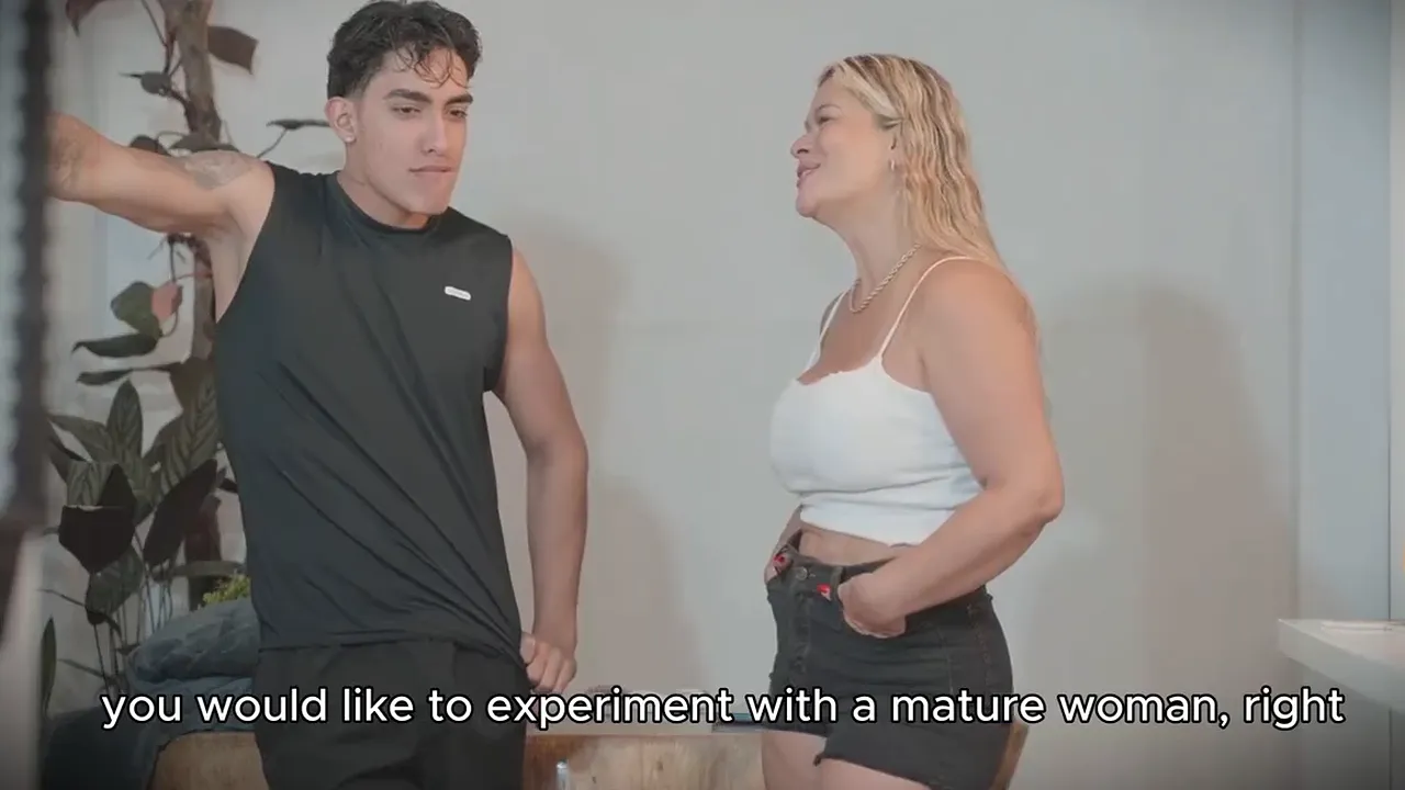 Blonde Latina stepmom teaches her virgin stepson proper fucking techniques in the bedroom