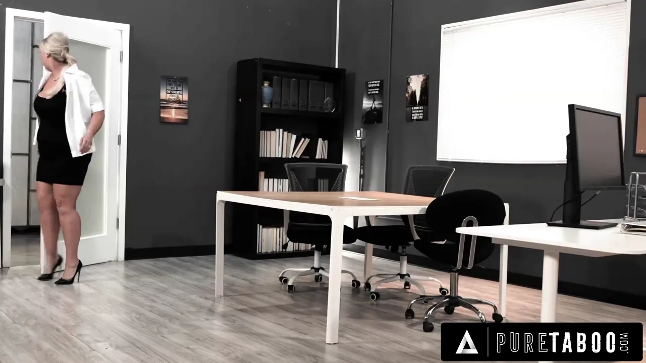 BBW MILF Lila Lovely cheats on her husband with the janitor at work, deepthroats him