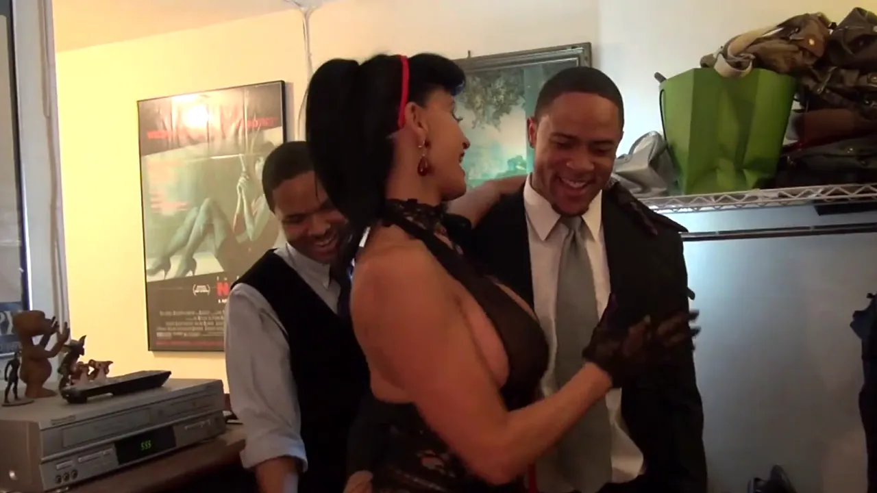 Granny goes Black-Potty-mouth White GILF takes 3-way BBC fuck of her life