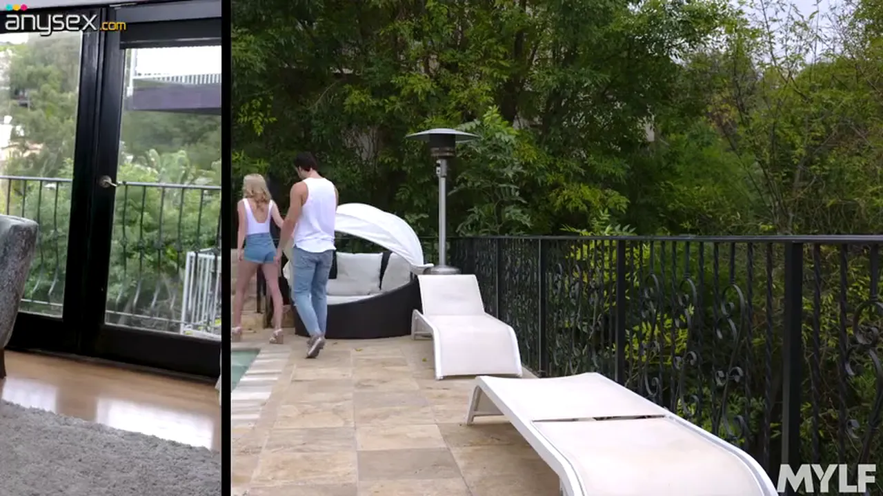 Blonde MILF Tiffany Fox seduces pool boy and bangs him hardcore in HD