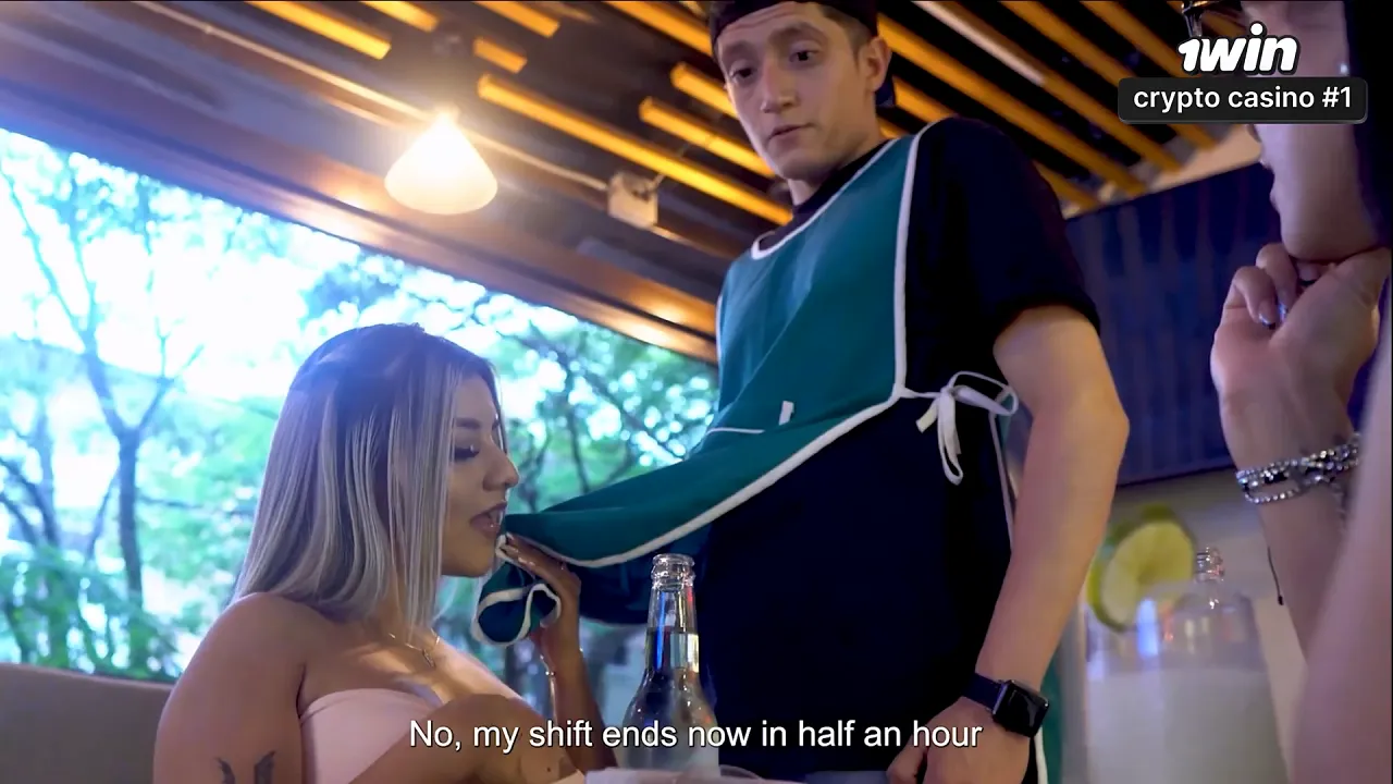 Kylei Ellish, a horny stepmother with a big ass, sucks off the waiter and her