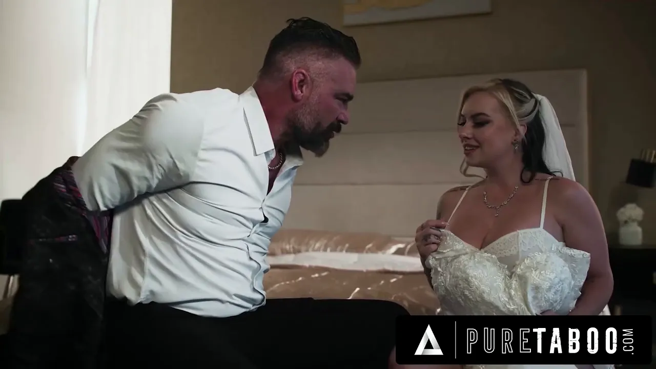 Blonde MILF risks creampie with groomsman in reality video