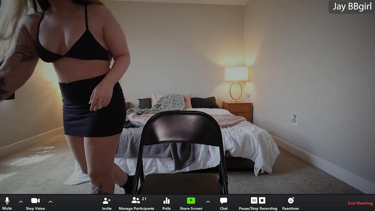 Curvy blonde JayBbGirl dominates her coworker in exclusive reality video