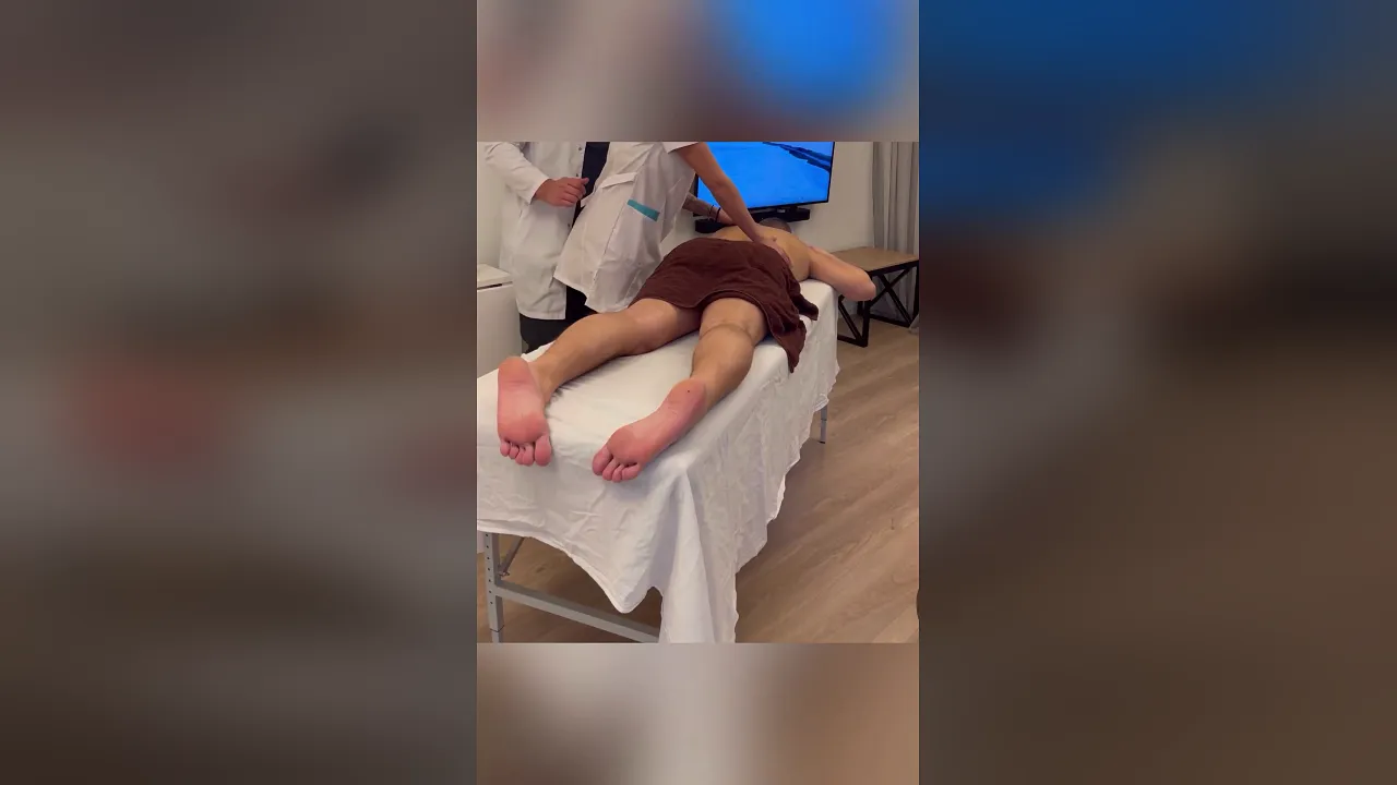 Blonde nurse in uniform gets a creampie and double blowjob from doctor
