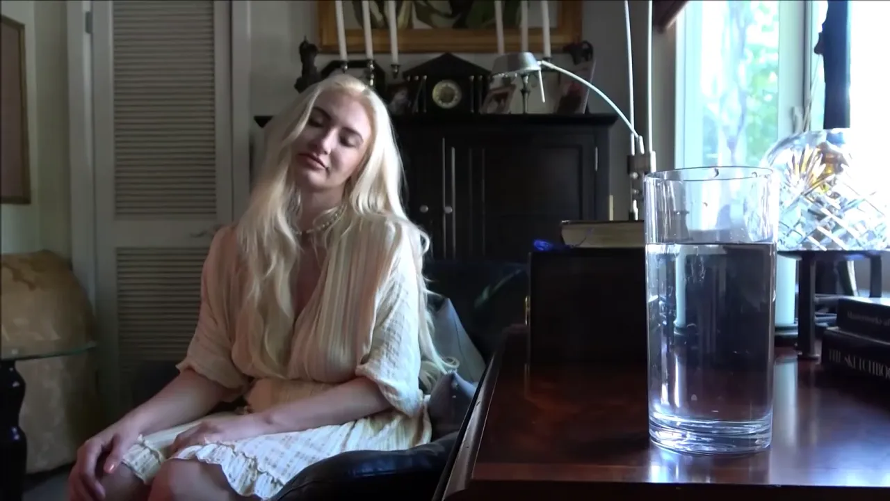 Blonde MILF stepmom blows her stepson's cock before fucking him doggy style and cumming