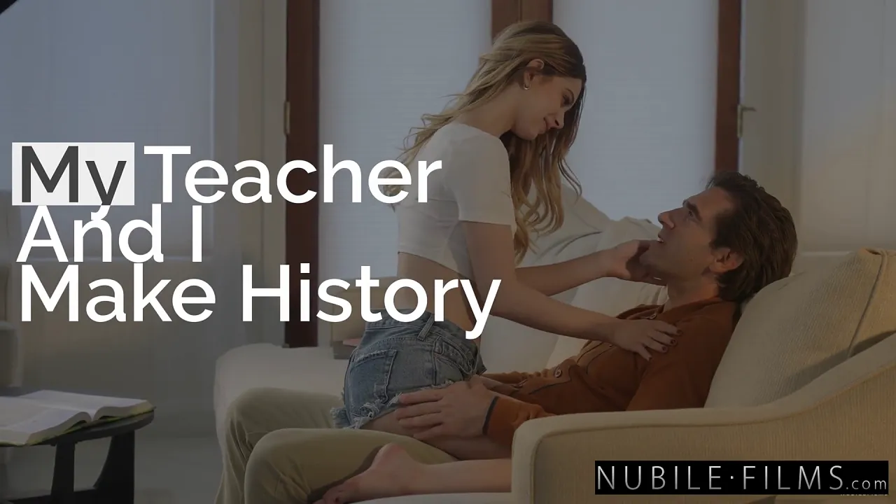 Mischievous petite babe Molly Little kneeles to give history tutor a blowjob and then has
