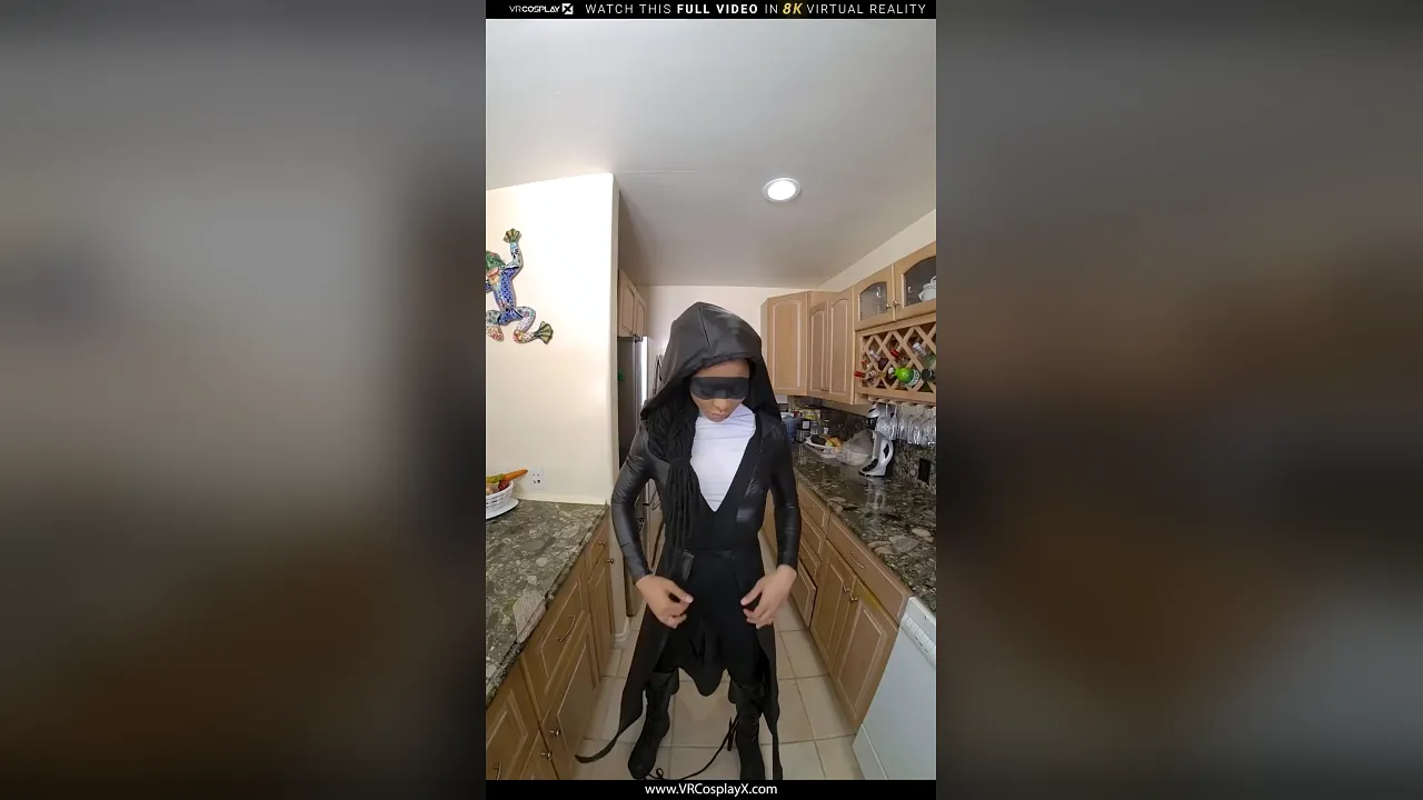 Kiara Noir cosplays as Sister Night for a deepthroat interracial blowjob
