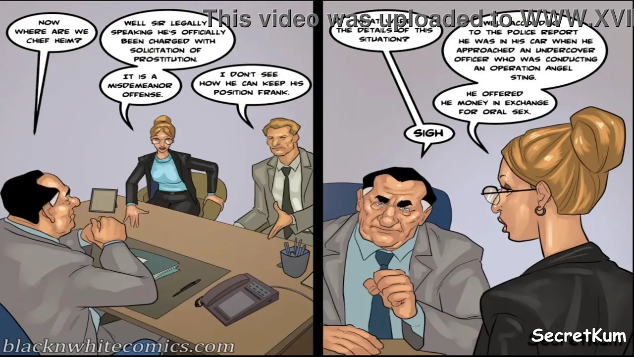 Ebony cartoon secretary sucks her big-dicked boss' cock in the office