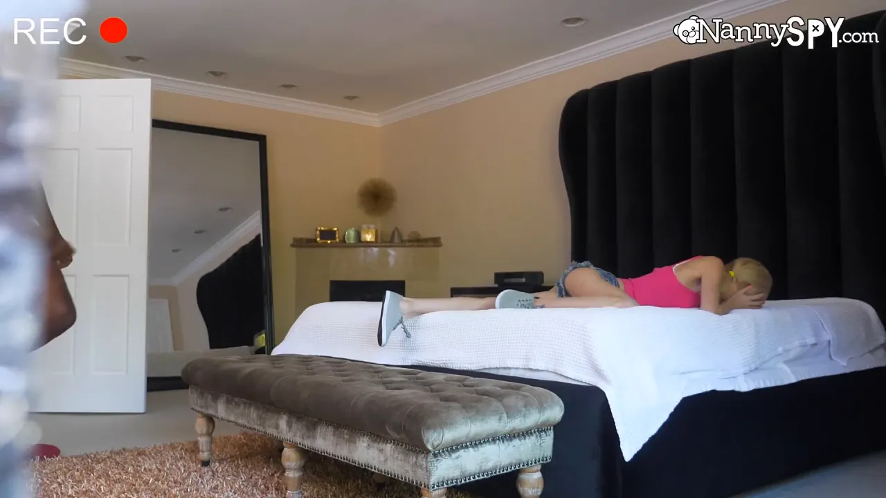 Blonde nanny Piper Perri rides a big cock to save her job