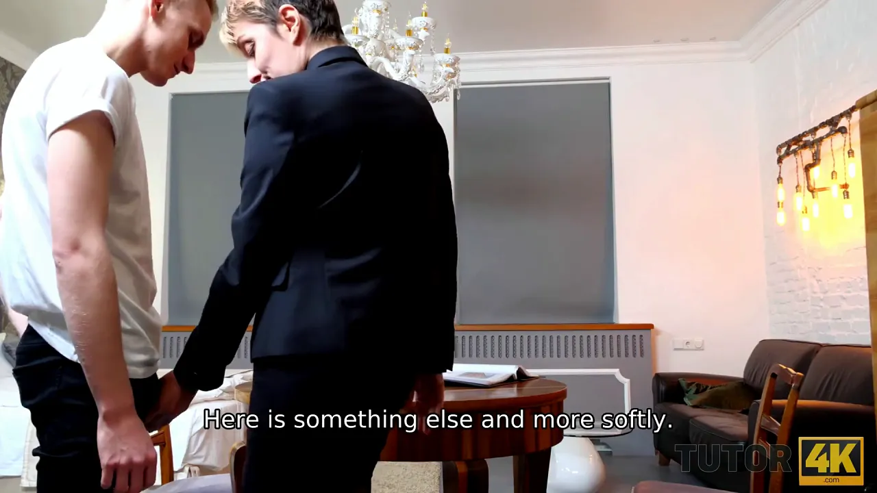 Russian MILF teacher bullies student with big ass and fucks him