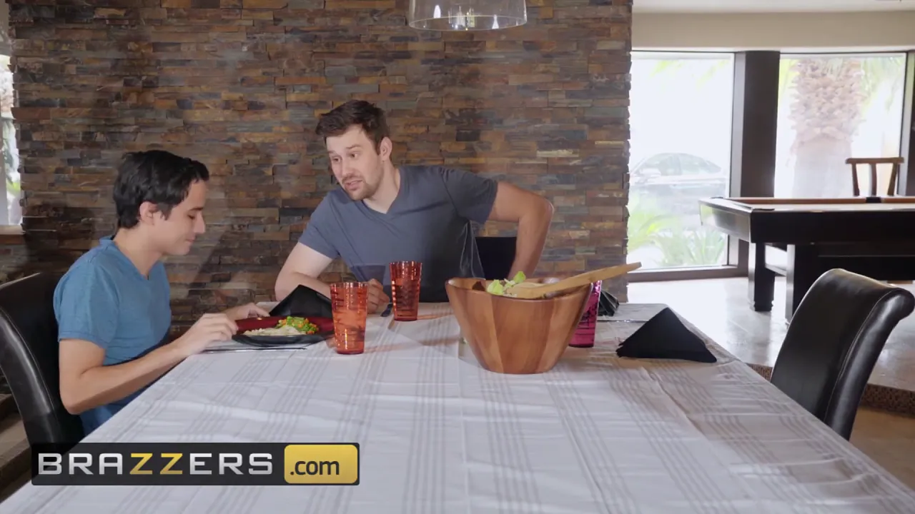 MILF Krissy Lynn seduces younger man for sex while son watches