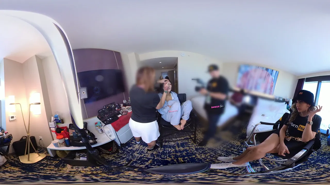 Behind the scenes with Banksie featuring Asa Akira and a MILF mom