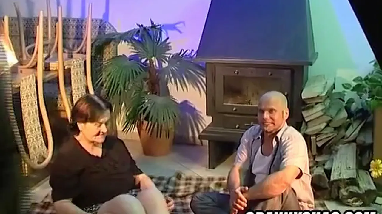 BBW grandma gets facial from younger man