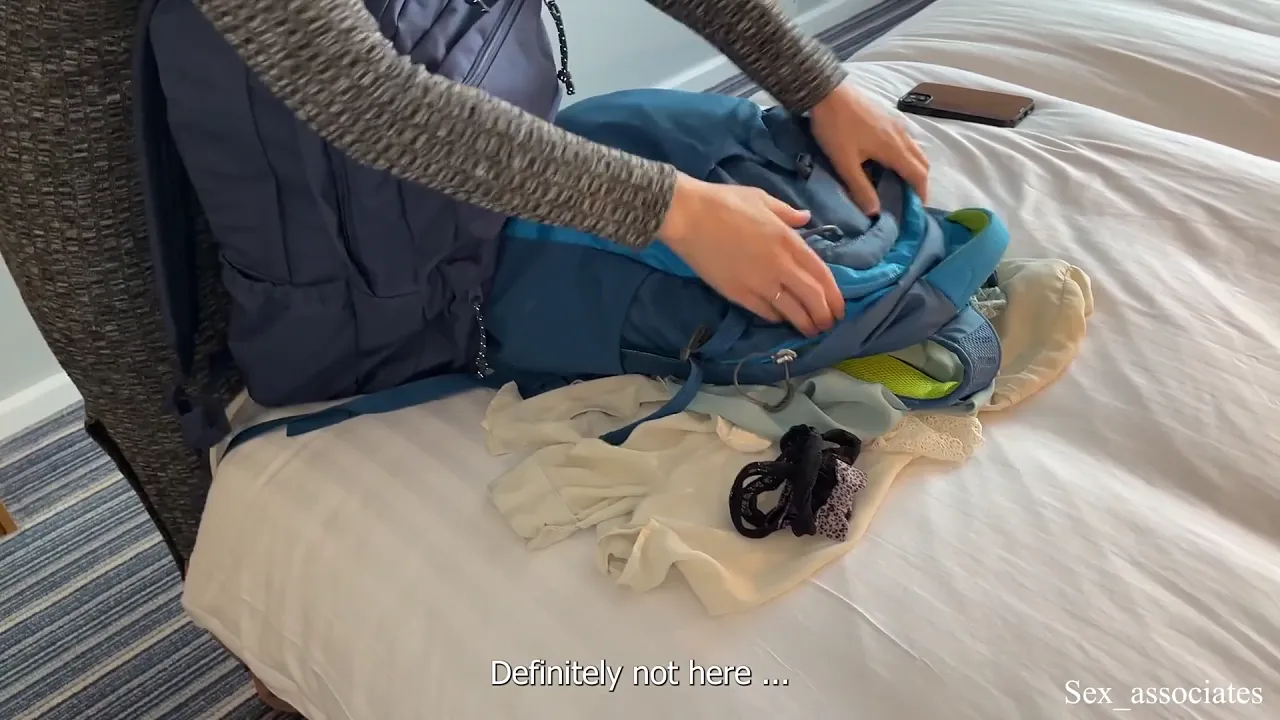 Slender MILF steps on hotel bed for anal sex with her stepson