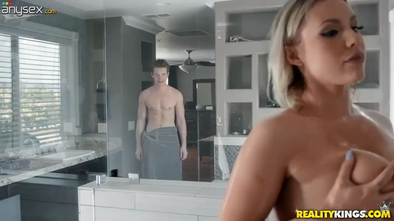 Blonde Kylie Page takes a shower with her stepbrother before hardcore sex