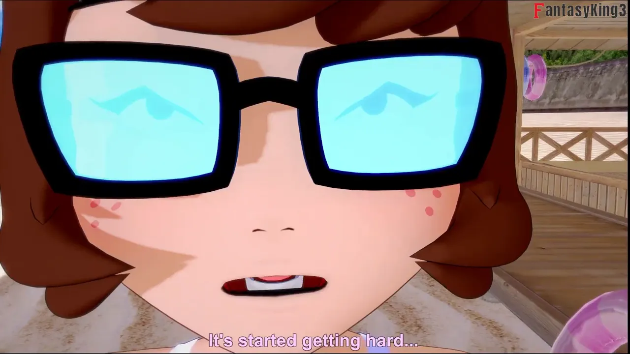 Velma gets fucked in a 3D animated beach POV scene