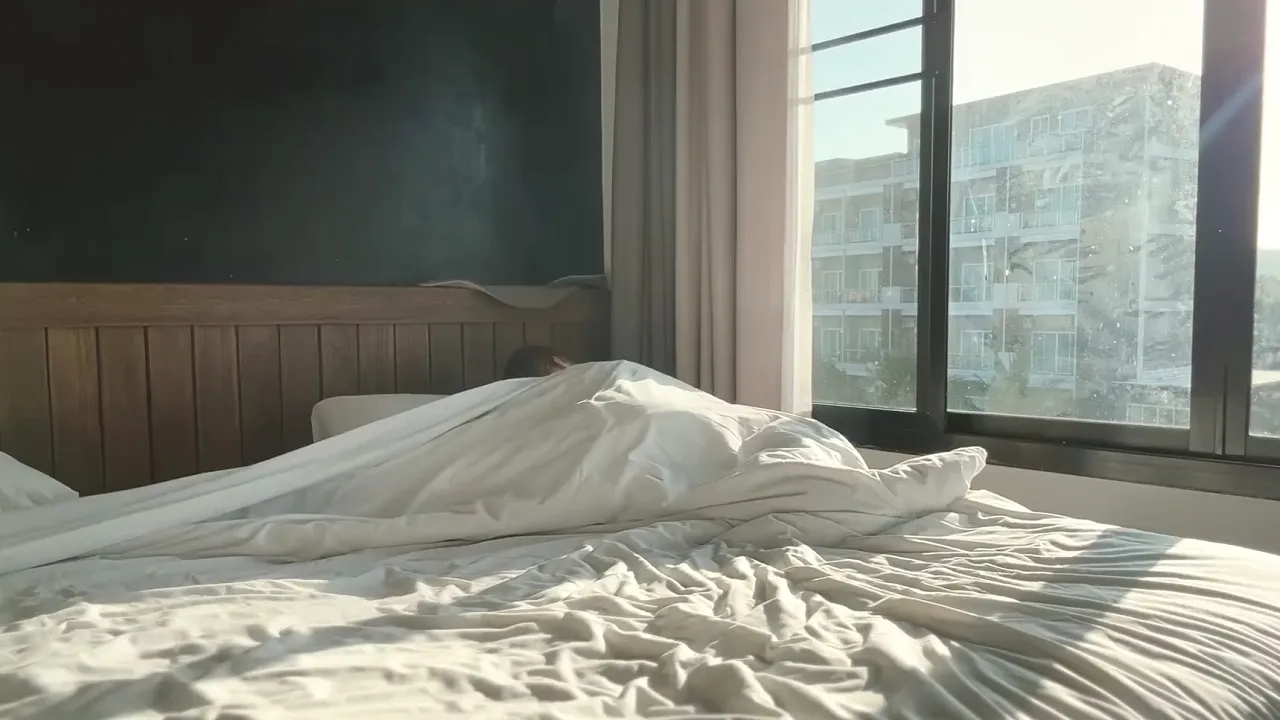 Guy films stepmother having sex with him doggy style in hotel room