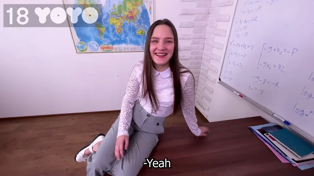Petite babe deepthroats and has hardcore sex with her teacher at university