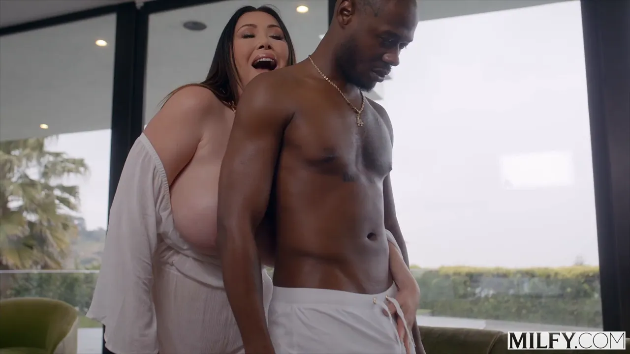 Rich brunette MILF Kianna Dior rides Anton's thick Asian BBC in missionary and doggystyle