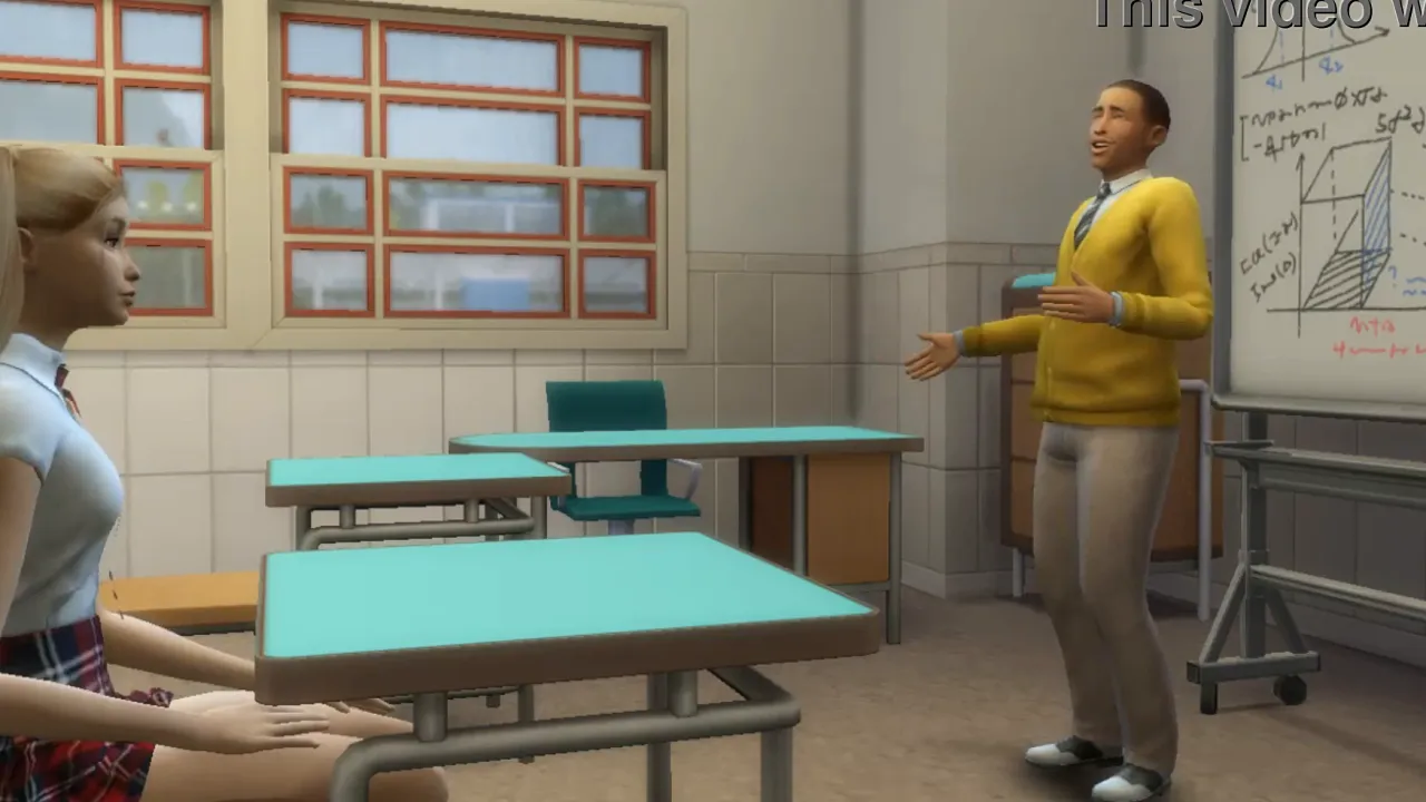 Teacher has anal sex with his blonde and brunette students in the classroom