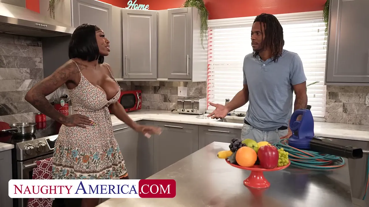 Ebony Mystique's MILF fucks her big-dicked neighbor in hardcore reality POV