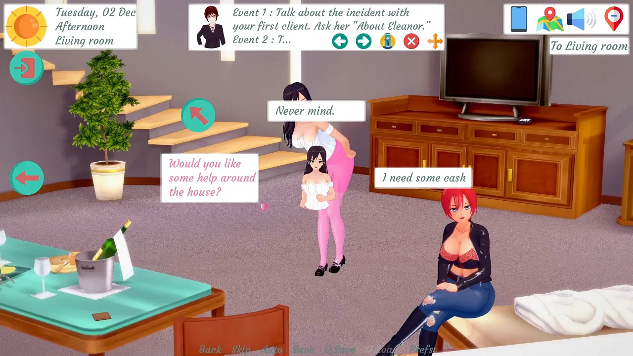Japanese 3D hentai visual novel with busty office women