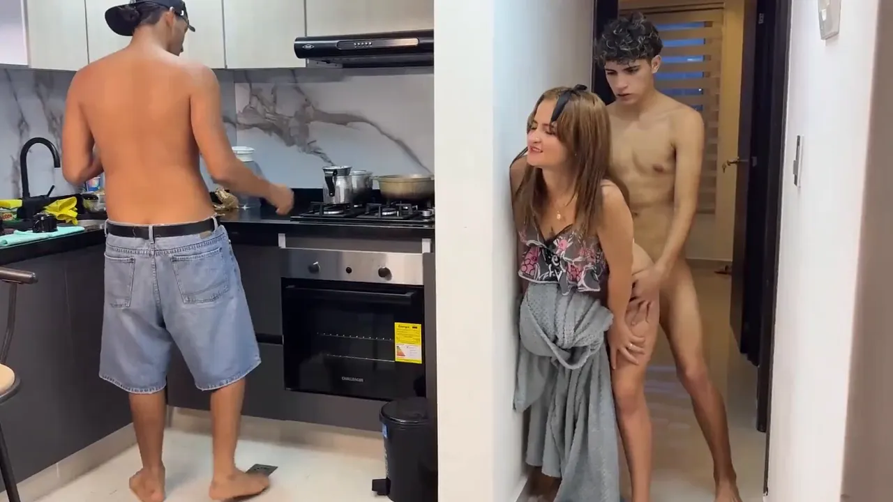 Latina stepmom cheats on her husband with her stepson in their shared bed