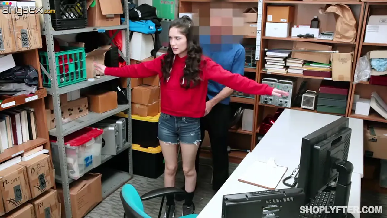 Security guard fucks Jericha Jem in the security office after catching her shoplifting