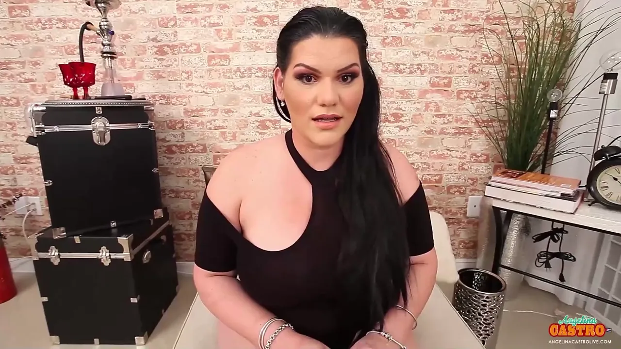BBW Angelina Castro face fucks her renter in a POV blowjob