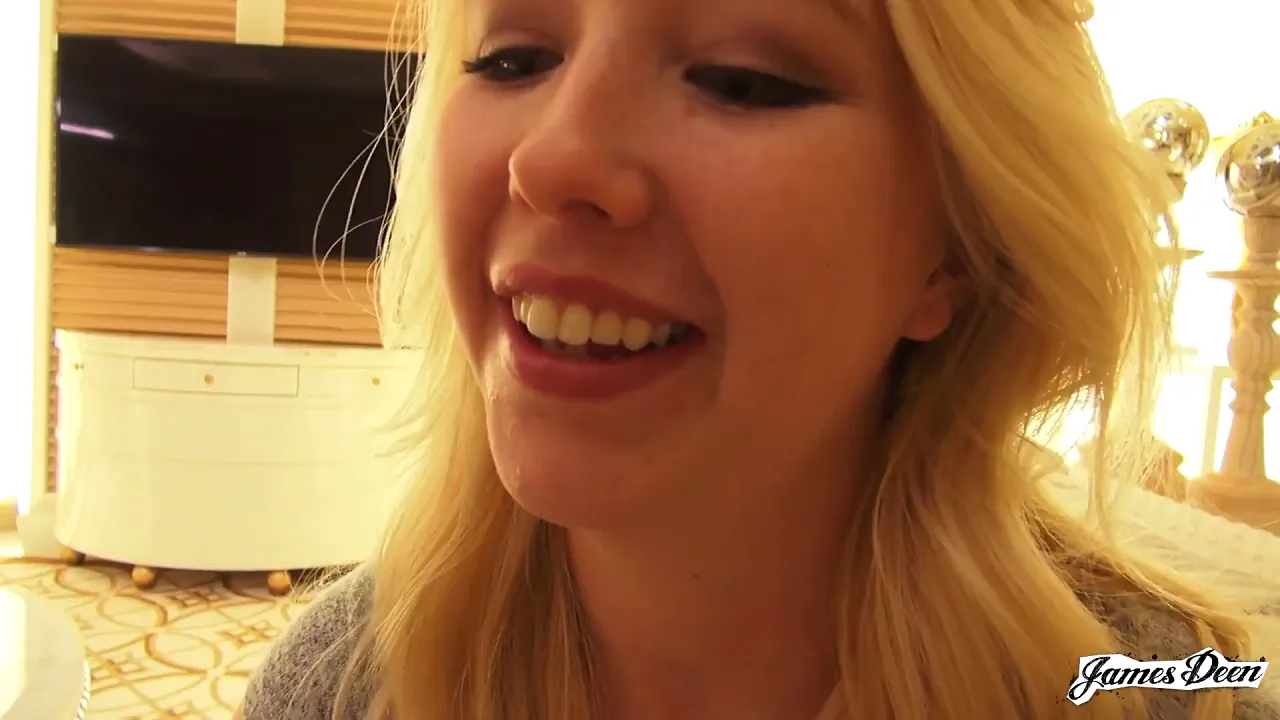 Blonde babe Samantha Rone gets DP'd and deepthroats in hardcore anal scene with James Deen