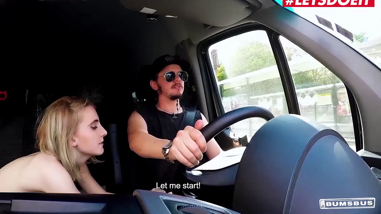 German blonde Lia Louise rides her boyfriend's cock hard in a van fuck