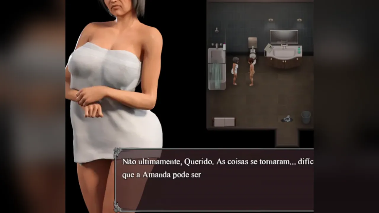 Stepmom gives stepson a bath in Lust Epidemic porn game